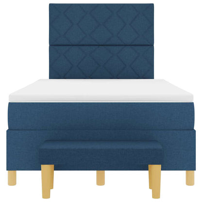Boxspring bed met matras met hoofdeinde Blauw 120 x 200 cm Stof