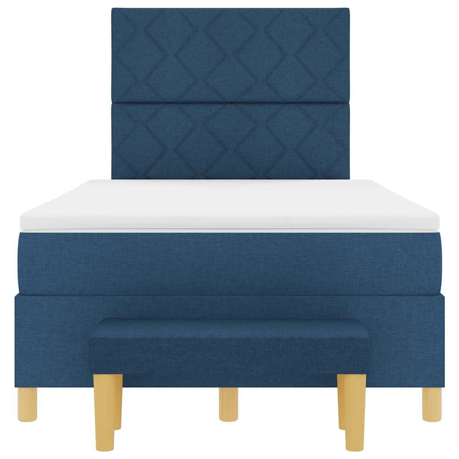 Boxspring bed met matras met hoofdeinde Blauw 120 x 200 cm Stof