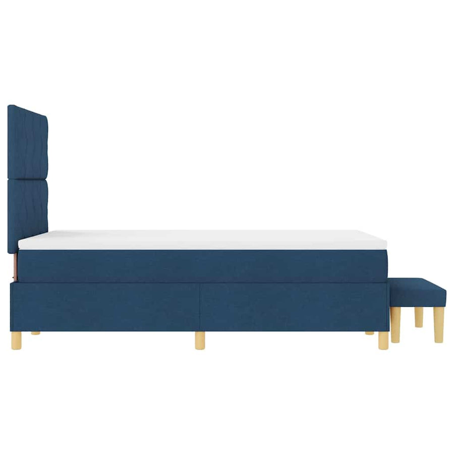 Boxspring bed met matras met hoofdeinde Blauw 120 x 200 cm Stof