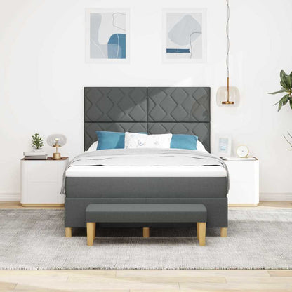 Boxspring bed met hoofdeinde Donkergrijs 190 x 140 cm Stof