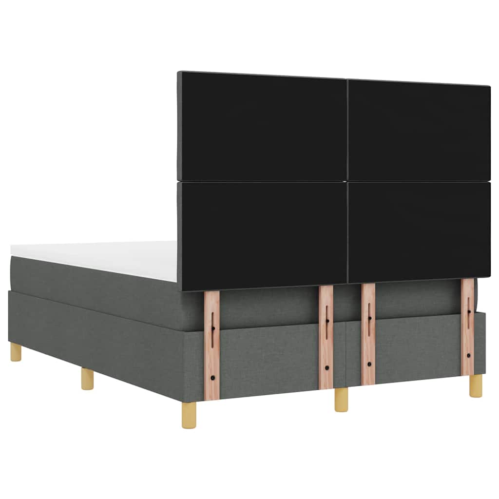 Boxspring bed met hoofdeinde Donkergrijs 190 x 140 cm Stof