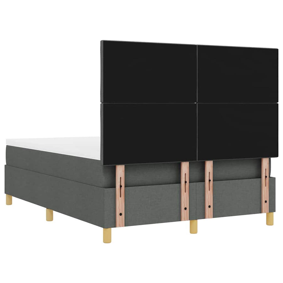 Boxspring bed met hoofdeinde Donkergrijs 190 x 140 cm Stof