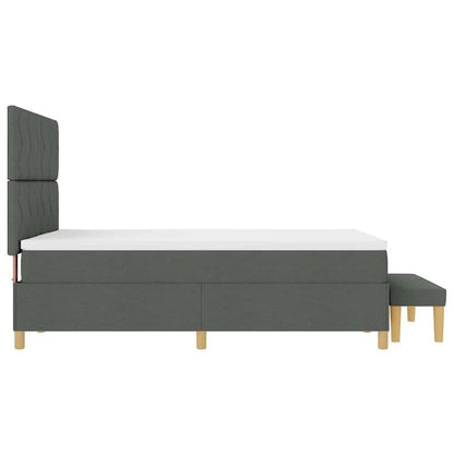 Boxspring bed met hoofdeinde Donkergrijs 190 x 140 cm Stof