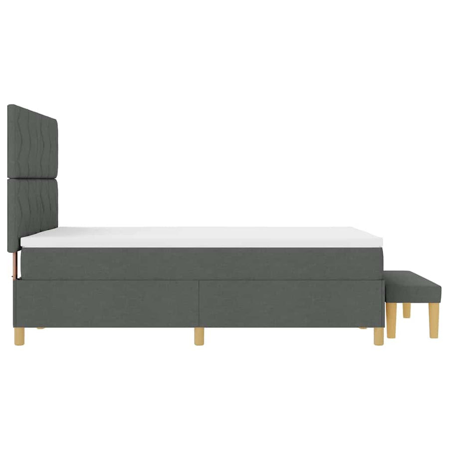 Boxspring bed met hoofdeinde Donkergrijs 190 x 140 cm Stof