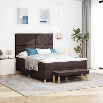 Boxspring bed met hoofdeinde Donkerbruin 190 x 140 cm Stof
