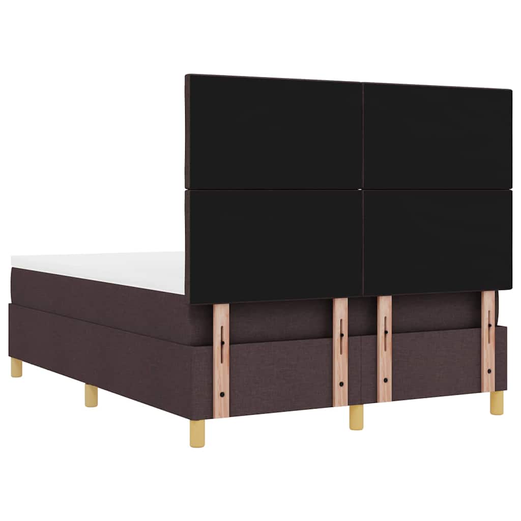 Boxspring bed met hoofdeinde Donkerbruin 190 x 140 cm Stof