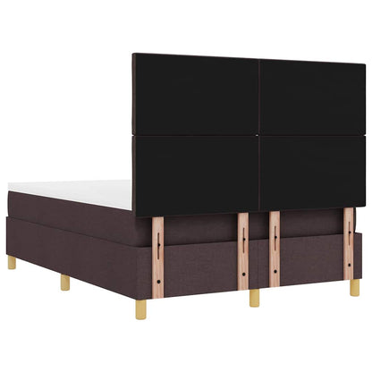 Boxspring bed met hoofdeinde Donkerbruin 190 x 140 cm Stof