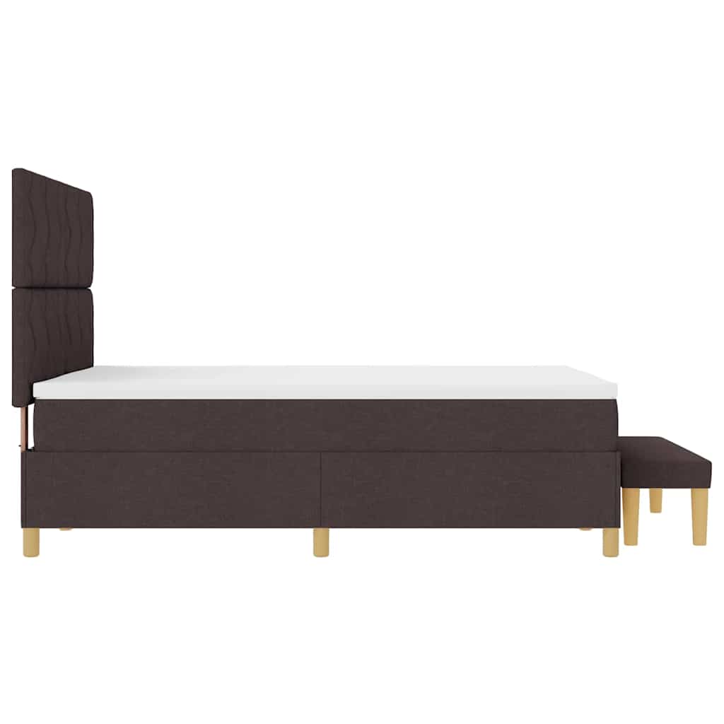 Boxspring bed met hoofdeinde Donkerbruin 190 x 140 cm Stof