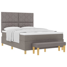 Boxspring bed met kussen met hoofdeinde Taupe 140 x 190 cm Stof