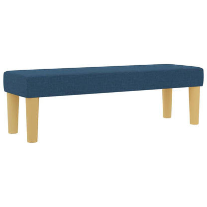 Boxspring bed met kussen met hoofdeinde Blauw 190 x 140 cm Stof