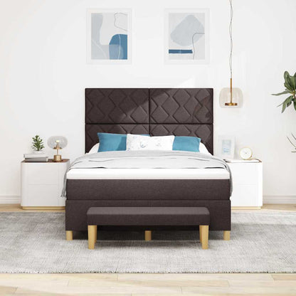 Boxspring bed met hoofdeinde Donkerbruin 200 x 140 cm Stof