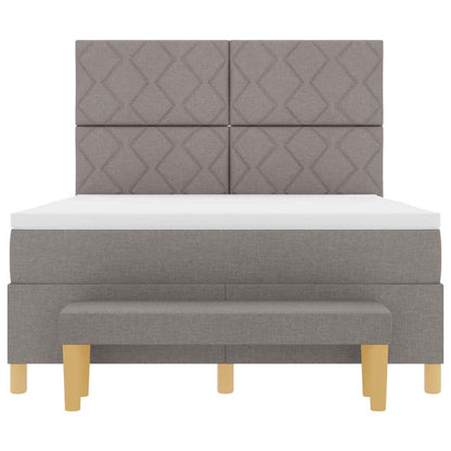 Boxspring bed met kussen met hoofdeinde Taupe 200 x 140 cm Stof
