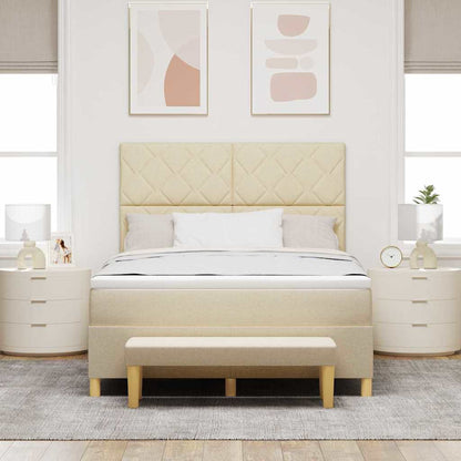 Boxspring bed met kussen met hoofdeinde Crème 200 x 140 cm Stof