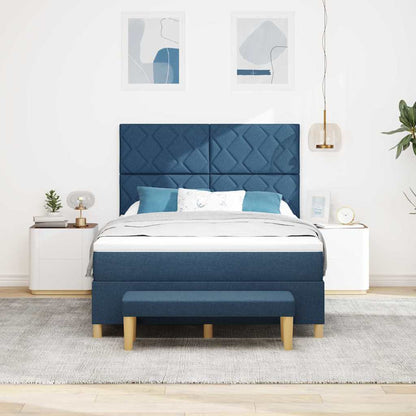Boxspring bed met kussen met hoofdeinde Blauw 200 x 140 cm Stof