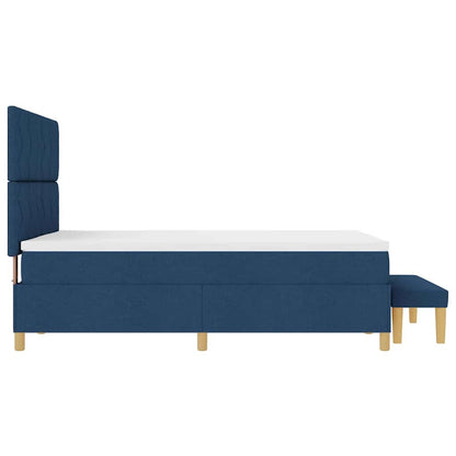 Boxspring bed met kussen met hoofdeinde Blauw 200 x 140 cm Stof