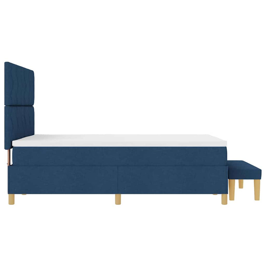 Boxspring bed met kussen met hoofdeinde Blauw 200 x 140 cm Stof
