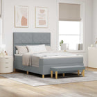 Boxspring bed met matras lichtgrijs 160x200 cm