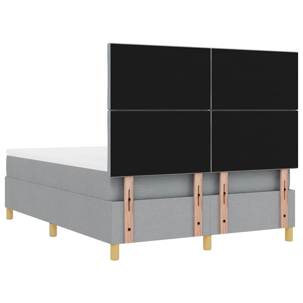 Boxspring bed met matras Lichtgrijs 160 x 200 cm Stof