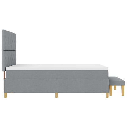 Boxspring bed met matras Lichtgrijs 160 x 200 cm Stof