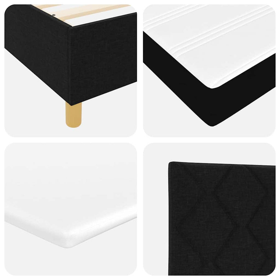 Boxspring bed met matras met hoofdeinde Zwart 160 x 200 cm Stof