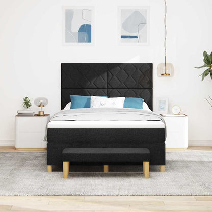 Boxspring bed met matras met hoofdeinde Zwart 160 x 200 cm Stof
