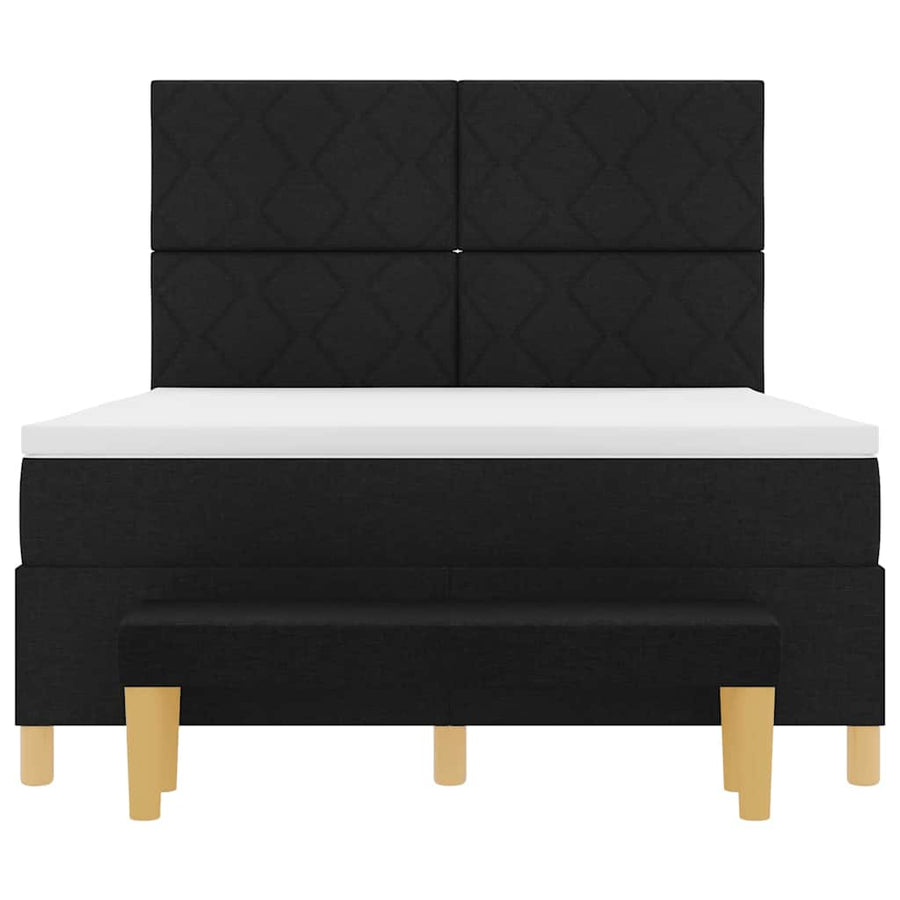 Boxspring bed met matras met hoofdeinde Zwart 160 x 200 cm Stof