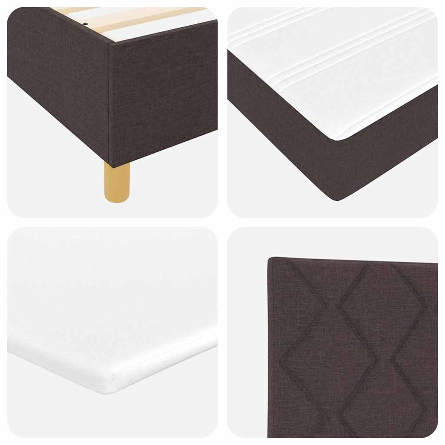 Boxspring bed met hoofdeinde Donkerbruin 200 x 160 cm Stof