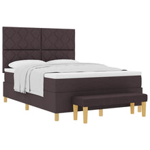 Boxspring bed met hoofdeinde Donkerbruin 200 x 160 cm Stof