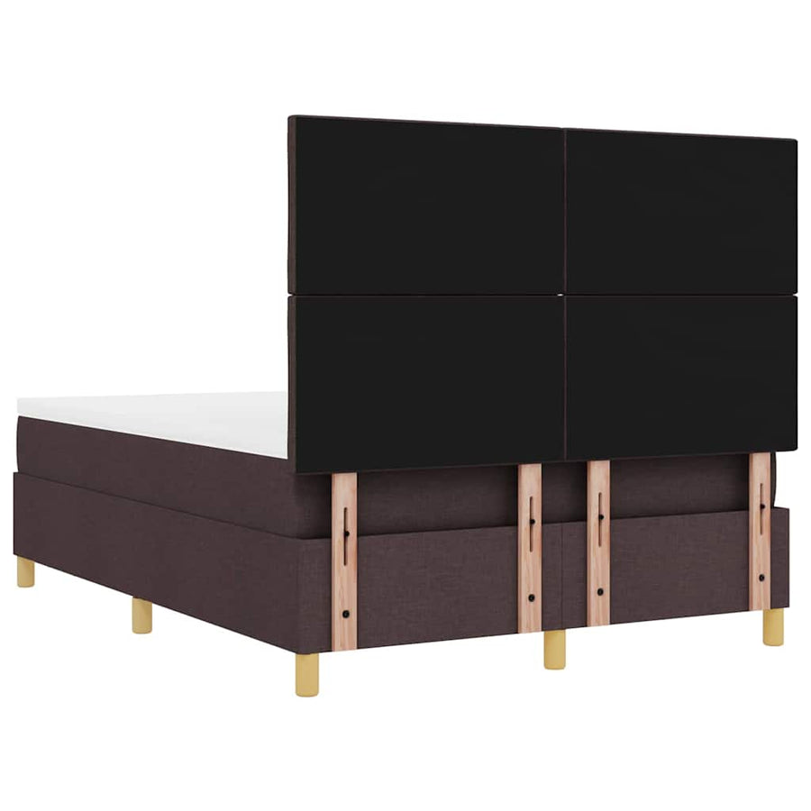 Boxspring bed met hoofdeinde Donkerbruin 200 x 160 cm Stof