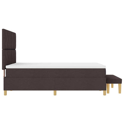 Boxspring bed met hoofdeinde Donkerbruin 200 x 160 cm Stof