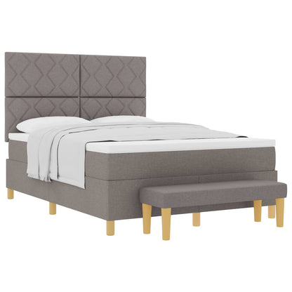 Boxspring bed met hoofdeinde Taupe 200 x 160 cm Stof
