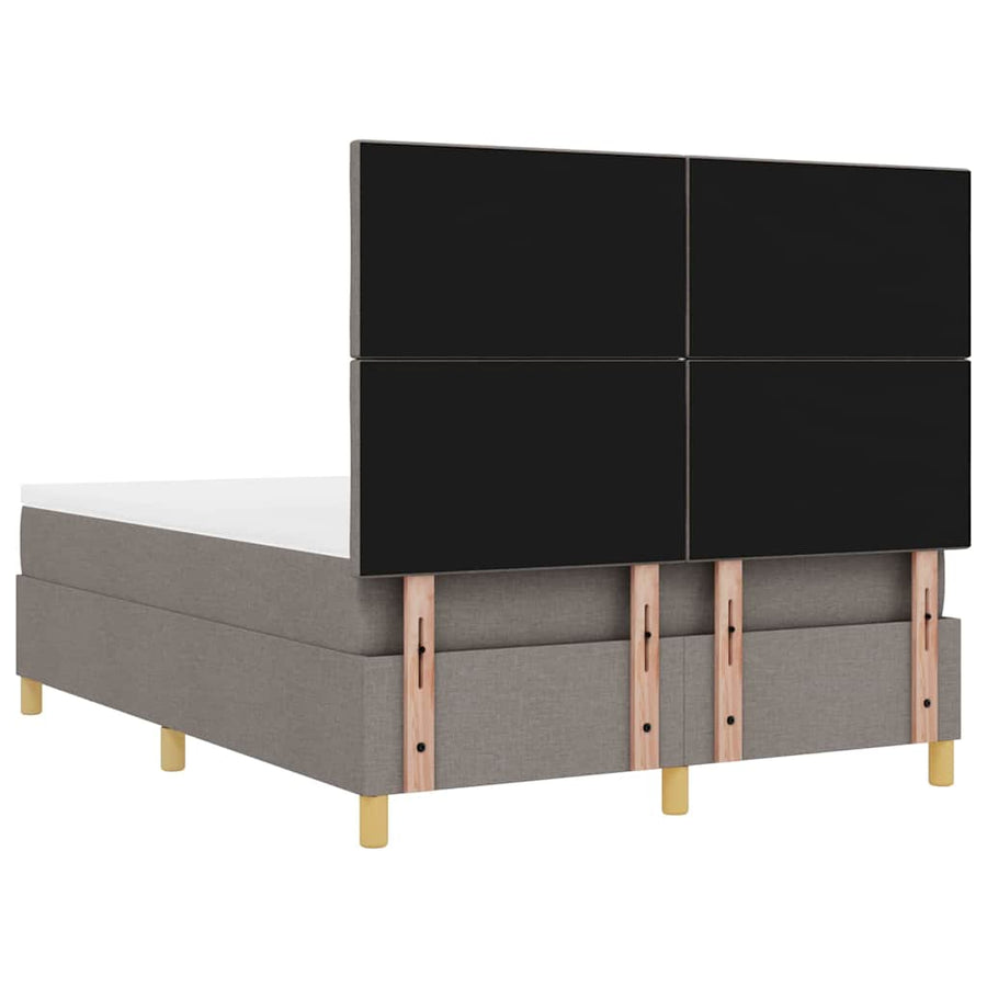 Boxspring bed met hoofdeinde Taupe 200 x 160 cm Stof