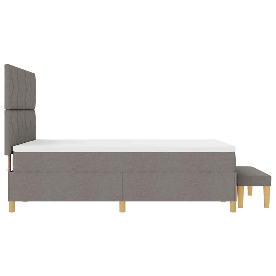 Boxspring bed met hoofdeinde Taupe 200 x 160 cm Stof