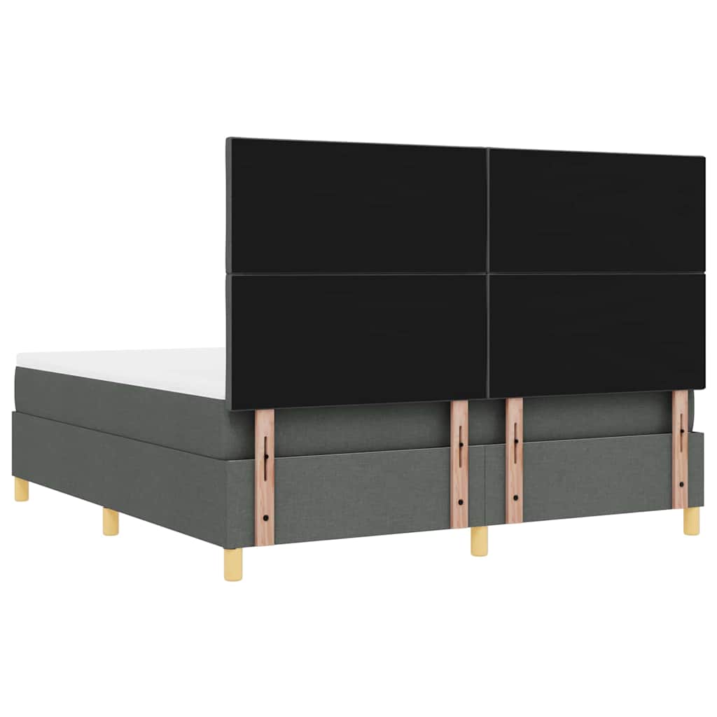 Boxspring bed met kussen Donkergrijs 200 x 180 cm Stof