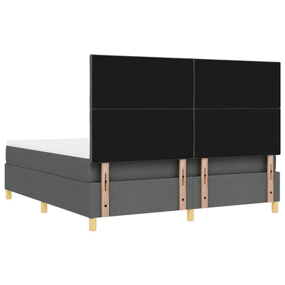 Boxspring bed met kussen Donkergrijs 200 x 180 cm Stof