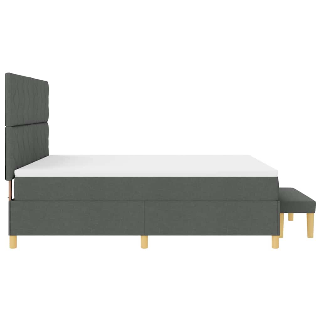Boxspring bed met kussen Donkergrijs 200 x 180 cm Stof