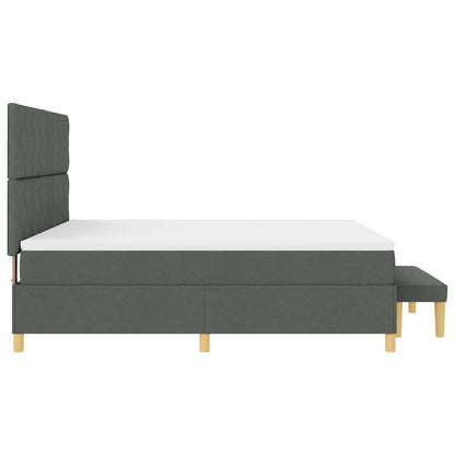 Boxspring bed met kussen Donkergrijs 200 x 180 cm Stof