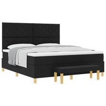Boxspring bed met hoofdeinde Zwart 200 x 180 cm Stof