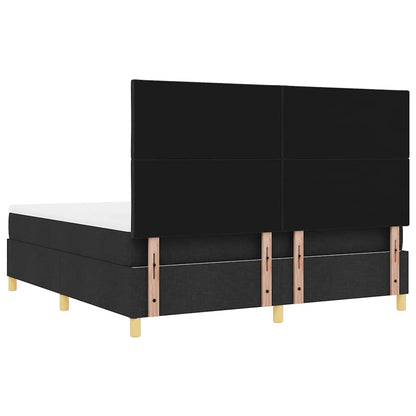 Boxspring bed met hoofdeinde Zwart 200 x 180 cm Stof