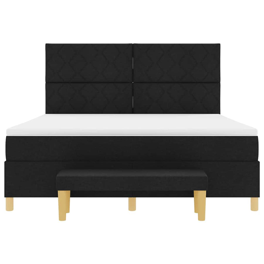 Boxspring bed met hoofdeinde Zwart 200 x 180 cm Stof