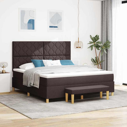 Boxspring bed met hoofdeinde Donkerbruin 200 x 180 cm Stof