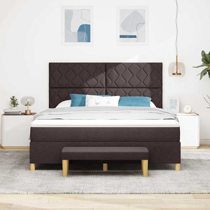 Boxspring bed met hoofdeinde Donkerbruin 200 x 180 cm Stof