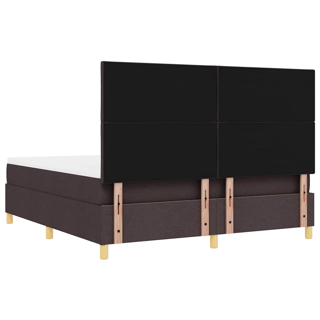Boxspring bed met hoofdeinde Donkerbruin 200 x 180 cm Stof