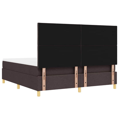 Boxspring bed met hoofdeinde Donkerbruin 200 x 180 cm Stof