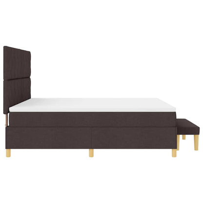 Boxspring bed met hoofdeinde Donkerbruin 200 x 180 cm Stof
