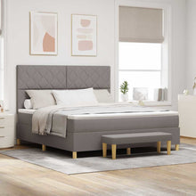Boxspring bed met hoofdeinde Taupe 180 x 200 cm Stof