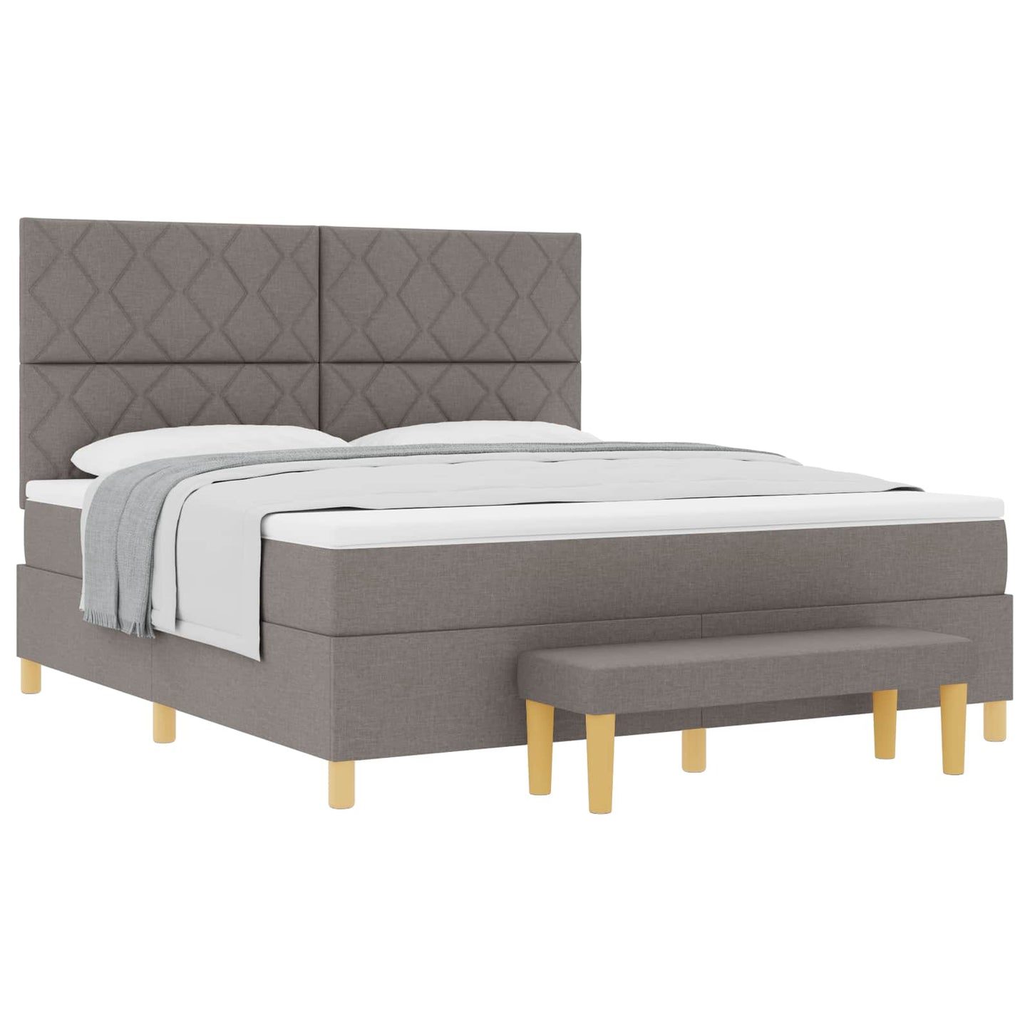 Boxspring bed met hoofdeinde Taupe 180 x 200 cm Stof