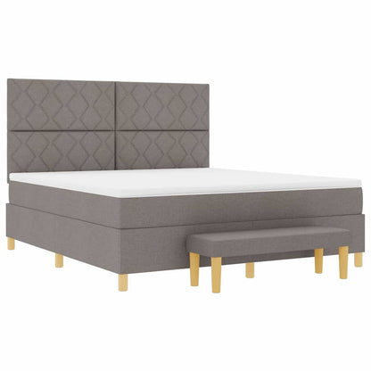 Boxspring bed met hoofdeinde Taupe 180 x 200 cm Stof