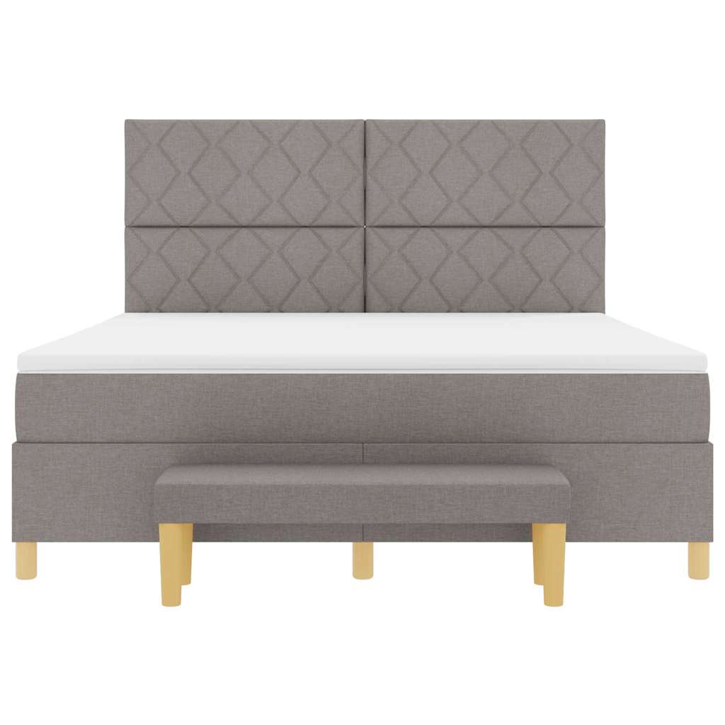 Boxspring bed met hoofdeinde Taupe 180 x 200 cm Stof