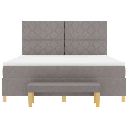 Boxspring bed met hoofdeinde Taupe 180 x 200 cm Stof